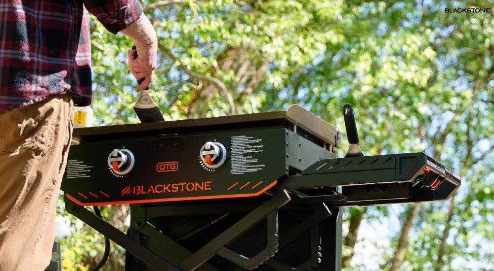 man using a griddle 